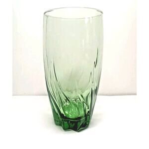 Vintage Anchor Hocking Tall Green Drinking Glass 16 oz Central Park Replacement